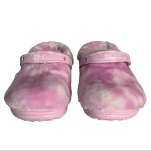 CROCS | Shoes | Crocs Mens Pink White Faux Fur Sure Slip On 